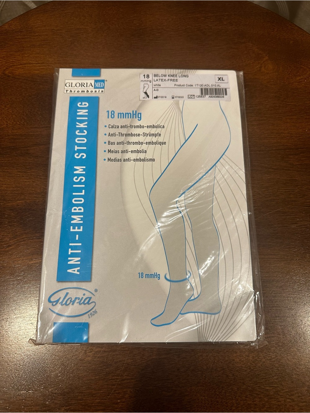 Gloria Anti-Embolism Below-Knee Stocking 18 mmHg in White